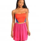 FUSHIA RED BLUE DRESS