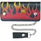 6 inch Flame Leather Chain Wallet
