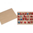 Montessori Small Wooden Movable Alphabet with Box (Red & Blue, 5mm thick)
