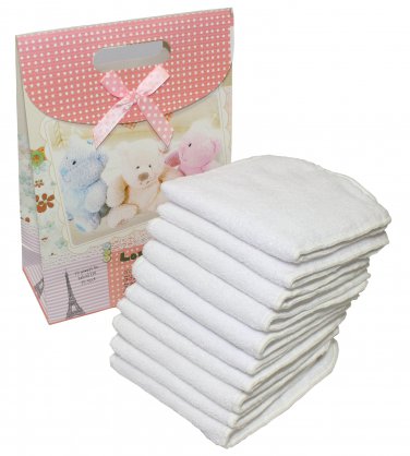 Cloth Diaper Insert Booster Doubler (Large 10 Pack 15x4 Inch) with Gift Bag