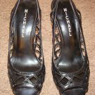Blk Woven Leather Michael heels sz 7.5 GREAT CONDITION
