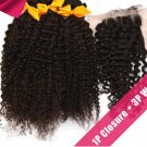 3pcs 14 with a pc 10 5A Peruvian Virgin Hair With  Lace Top Closure,4PCS Bundle Best Match