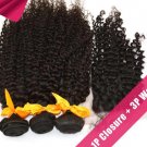 3pcs 22 with a pc 14 5A Peruvian Virgin Hair With  Lace Top Closure,4PCS Bundle Best Match