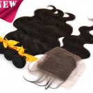 22 24 26with a pc 20 5A Brazilian Virgin Hair With  Lace Top Closure,4PCS Bundle Best Match