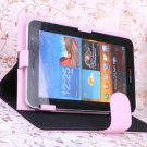 New Arrival Universal leathe case cover for 7 inch tablet pc Pink 2013 Xmas Present