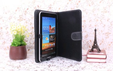 New Design PU Leather Case Cover For 7 inch Android Tablet PC Black 2013 Christmas gift
