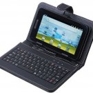 Black Leather Keyboard Case USB 2.0 for all 7 inch Tablet PC with Mini OTG/Micro OTG 2013 Xmas gift