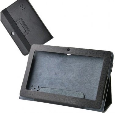 Hot selling black Protective Leather case for 7 inch Q88 Allwinner A13 Tablet PC 2013 Xmas present
