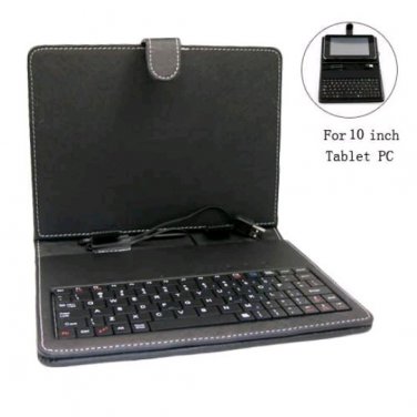10 Inch PU Leather Case USB Keyboard for 10 inch Android Tablet PC black Universal 2013 Xmas gift