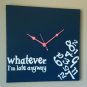 Whatever I'm Late Anyway Clock with Vinyl - Funny Clocks - Navy Blue