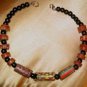 HAND-CRAFTED VINTAGE VENETIAN MILLEFIORI OBLONG BEAD AFRICAN CHOKER NECKLACE