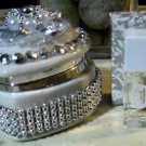 JESSICA MCCLINTOCK SILVER BEADED TRINKET BOX & EDP MINI
