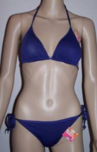 WOMEN'S NAVY BLUE KNIT STRING BIKINI, SIZE S, NEW WITH TAGS!
