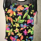 GITANO GIRLS ONE PIECE BATHING SWIM SUIT TROPICAL PATTERN SIZE 12 NEW WITH TAGS!