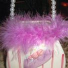 GLAMOROUS CERAMIC TRINKET BOX WITH PEARL HANDLE, NEW!