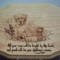 Hand Wood Burned Plaque "Dog and Duck"