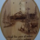 Beautiful Wood Burned Hanging Clock