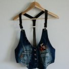 Women's Denim Floral Vest S/M
