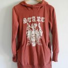 Women's Dark Red/Coral with Print Sweatshirt/Hoodie M