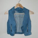 Women's Denim Vest / Open Vest with bow S/M