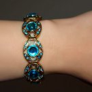 Vintage Art Deco Bracelet with Blue Stones