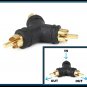 1/One Male To Two/2 Male RCA AV Y Splitter Adapter Connector for Audio Cable