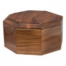 Wood Cremation Urn (Wooden Urns) - Walnut Octagon