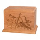 Wood Cremation Urn (Wooden Urns) - Natural Cherry Music