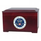 Wood Cremation Urns - Rosewood Military Memory Chest with Urn