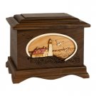 Wood Cremation Urn (Wooden Urns) - Walnut Portland Head Lighthouse Ambassador