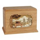 Wood Cremation Urn (Wooden Urns) - Oak Soulmates Companion Hampton