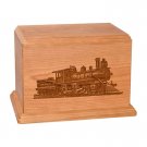 Wood Cremation Urn (Wooden Urns) - Natural Cherry Train