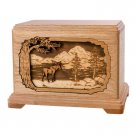 Wood Cremation Urn (Wooden Urns) - Oak Moose Hampton