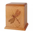 Wood Cremation Urn (Wooden Urns) - Natural Cherry Dragonfly