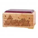 Wood Cremation Urn (Wooden Urns) - Natural Cherry Cat Lovers