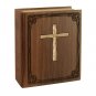 Wood Adult Cremation Urns - Walnut Book with Cross Urn