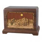 Wood Cremation Urn (Wooden Urns) - Walnut Bicycle Hampton