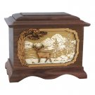 Wood Cremation Urn (Wooden Urns) - Walnut Whitetail Deer Ambassador