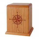 Wood Cremation Urn (Wooden Urns) - Natural Cherry Compass Rose