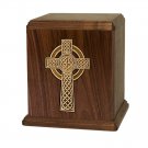 Wood Cremation Urn (Wooden Urns) - Walnut Celtic Cross