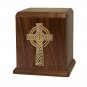 Wood Cremation Urn (Wooden Urns) - Walnut Celtic Cross
