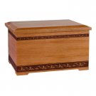 Wood Cremation Urn (Wooden Urns) - Mahogany Sculpted