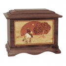 Wood Cremation Urn (Wooden Urns) - Walnut Heartland Sunset Rider Ambassador