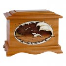 Wood Cremation Urn (Wooden Urns) - Mahogany Dolphins Ambassador