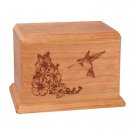 Wood Cremation Urn (Wooden Urns) - Natural Cherry Hummingbird
