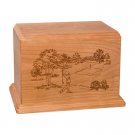 Wood Cremation Urn (Wooden Urns) - Natural Cherry Golf
