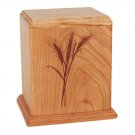 Wood Cremation Urn (Wooden Urns) - Natural Cherry Wheat