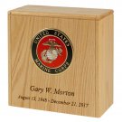 Wood Cremation Urn (Wooden Urns) - Oak Niche Military