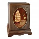 Wood Cremation Urn (Wooden Urns) - Walnut Sail Ship