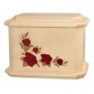Wood Cremation Urn (Wooden Urns) - Maple Octagon Roses